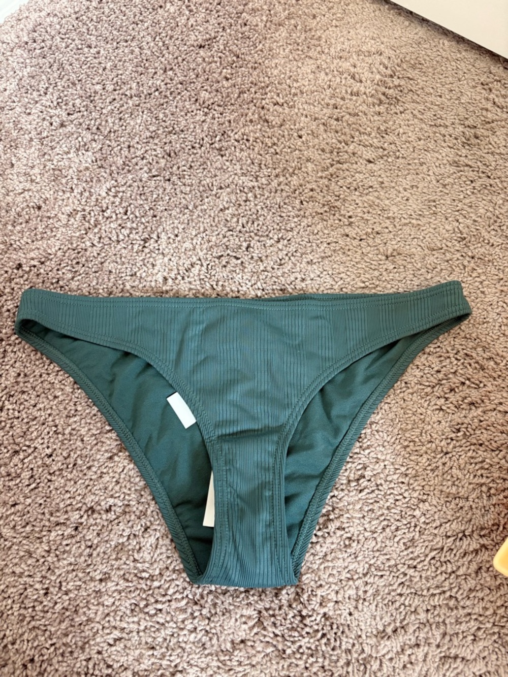 Damsel Ribbed Low-Rise Green Bikini Bottom
